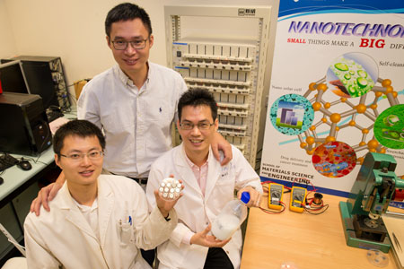 Chen Xiaodong with research fellow Tang Yuxin and PhD student Deng Jiyang