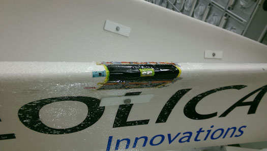 area on the rotor blade heated by the carbon nanotube coating remains free of ice
