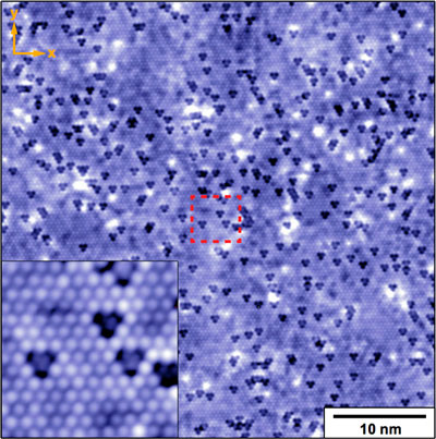 Topographic image of chromium dopant-atom locations at the topological insulator surface