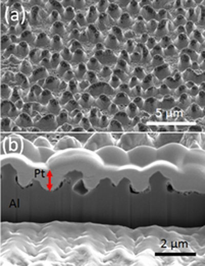 Nanostructures on aluminium
