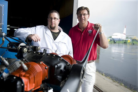 Dr. Jason Keleher and Pilot Dr. Randy DeMik