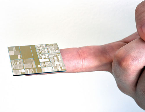 Close up of the 7nm node test chip