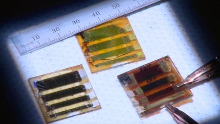 Three types of large-area solar cells are made out of two-dimensional perovskites
