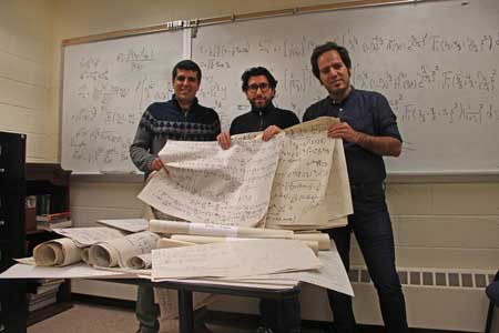 assistant professor of mechanical engineering Hassan Masoud, center, his doctoral student Saeed Jafari Kang, right, and post-doctoral fellow Vahid Vandadi
