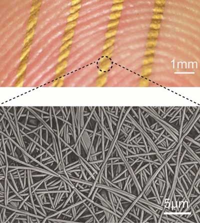 Nanomesh Conductors Conform to Contours of Skin Surface