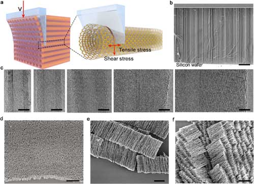 Schematic and structural characterization of sliced MWCNTs