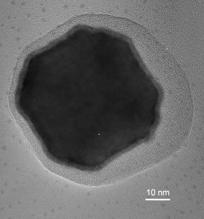 transmission electron micrograph of the magnetic nanoparticles