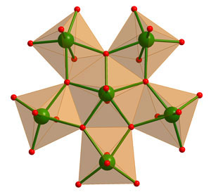 Pentagonal tungsten-oxide units