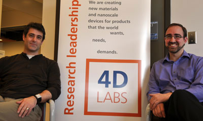 4D LABS executive director Neil Branda and nanofabrication director Byron Gates