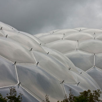  the islands of carbon form geodesic dome-like structures resembling Cornwall's Eden Project