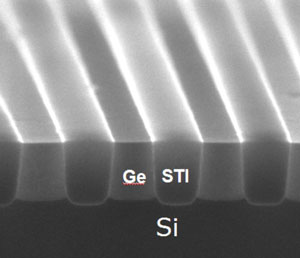 X-SEM picture of the Ge-in-STI structure
