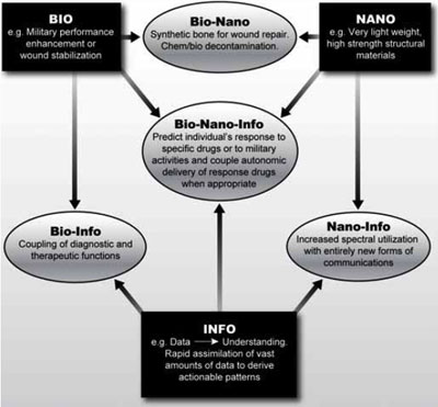 Examples in the bio-, nano-, info nexus