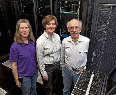 Iowa State University and Ames Laboratory researchers, left to right, Theresa Windus, Monica Lamm and Mark Gordon