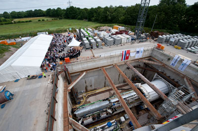 First tunnel and borer christening ceremony on the European XFEL construction site Schenefeld