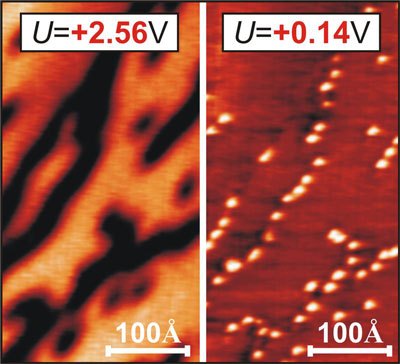 Microscopical image of a graphene layer on a nickel substrate