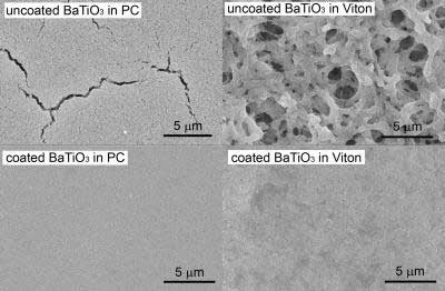 Scanning electron micrographs of barium titanate
