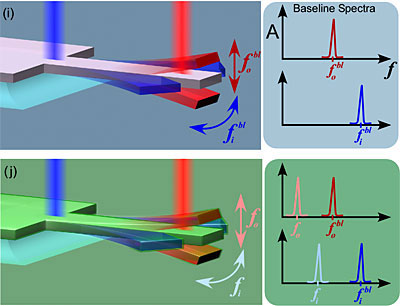 measurement of in-plane and out-of-plane vibrational modes of a silicon cantilever