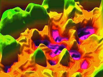 nanoscale map of the stiffness of bone