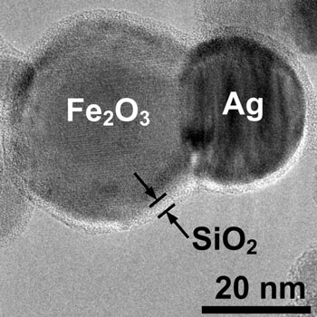 Non-toxic core nanosilver particles coated with a nanothin silica shell