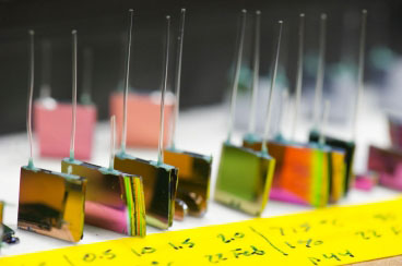 A variety of silicon chip micro-reactors developed by MIT