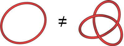 A simple loop cannot easily be transformed into a trefoil knot