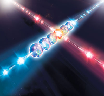 a series of laser pulses to perform a quantum calculation with atoms