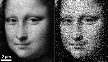 2D grayscale image of the Mona Lisa is converted into a 3D pattern