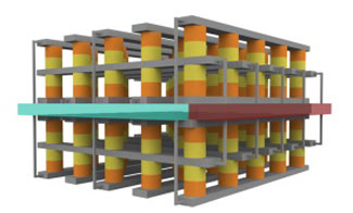 A schematic illustration of the stacked resistive memory structure for fast, durable resistance-change memory