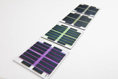 Organic solar cells on glass plates