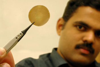 Dr. Nair with a graphene-based membrane