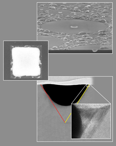 nanoscale crop circles on gold-silicon alloys