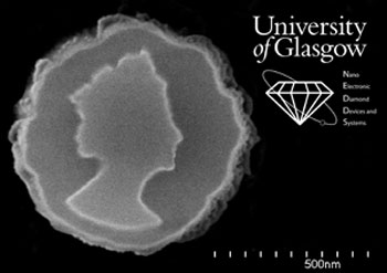 nanofabricated diamond coinn for Queen's Jubilee