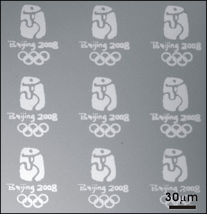 micro-sized Olympic logos