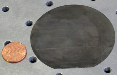 Wafer of the element germanium, a semiconductor that is used as the bottom layer of highly efficient solar power cells