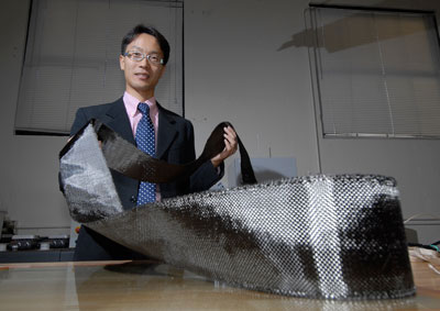 Jonghwan Suhr envisions using the pliable manufactured nanocomposites to allow airplanes and aerospace vehicles to cut through the air more efficiently, saving fuel
