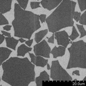Scanning electron microscopy image shows 2-D assembly of graphite oxide single layers