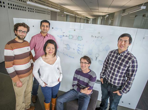From left to right: Guillaume Cambray, Vivek K Mutalik, Quynh-Anh Mai, Joao C Guimaraes and Colin Lam of the BIOFAB