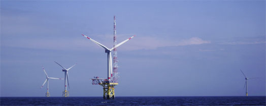 Offshore wind farm alpha ventus in the German North Sea