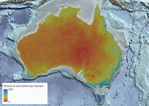 2010 baseline map of organic carbon in Australian soil
