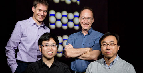 From left, Erik Luijten, Jing Yan, Steve Granick and Sung Chul Bae.