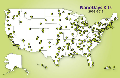NanoDays map of participants 2008-2012
