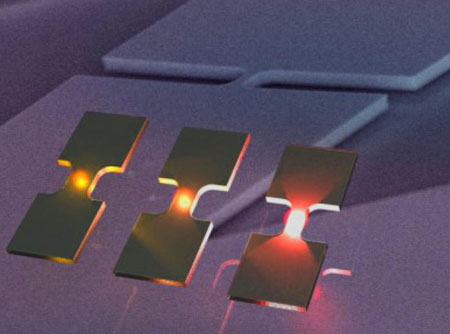Light emitting bridges of germanium can be used for communication between microprocessors