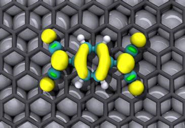 Topographic STM images of a TCNQ monolayer on graphene/Ru