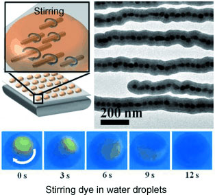 Single-line chains of 40 nm Fe3O4 nanoparticles can be used as the world’s smallest magnetic stir bars