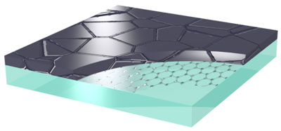 graphene layer covered with amorphous or polycrystalline silicon