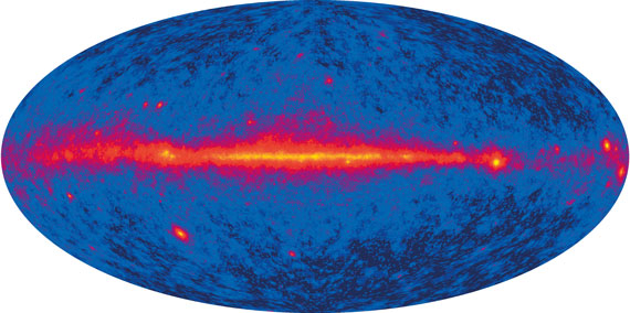 gamma rays recorded by the Fermi-LAT space probe as a map of the entire universe