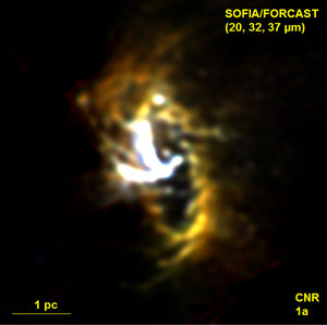SOFIA/FORCAST mid-infrared image of the Milky Way galaxy's nucleus