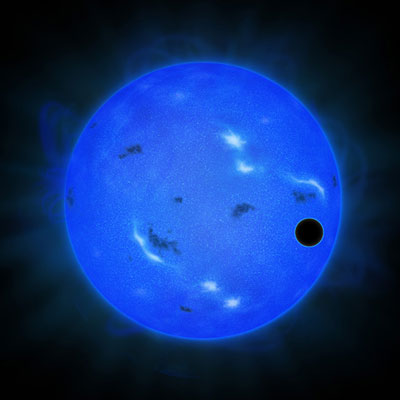 Artist's rendition of a transit of GJ 1214 b in blue light
