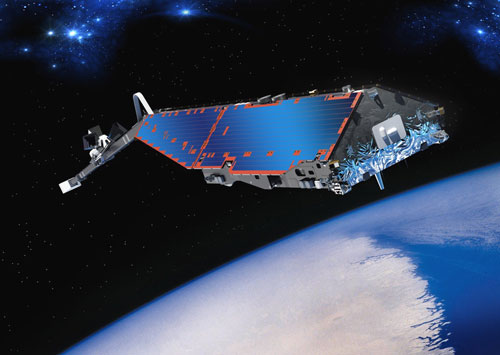 Swarm satellite in space