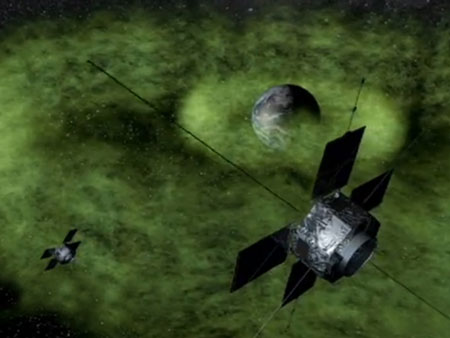 Van Allen Probes orbiting within Earth's radiation belts